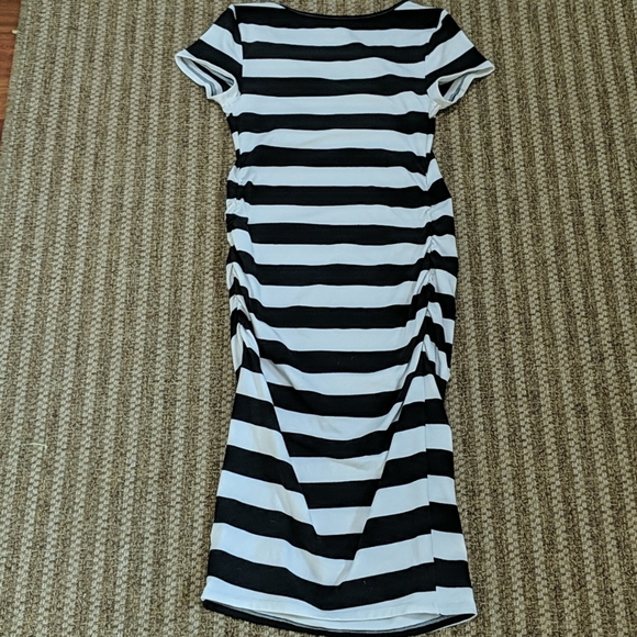 Isabel Maternity Ruched Midi Dress XS - Picture 3 of 4